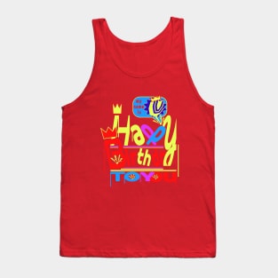 Happy Birthday Alphabet Letter (( V )) Dazzling Creative Design Tank Top